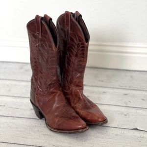 Justin Women’s Leather Cowboy Cowgirl Boots 6.5 B Vintage Western